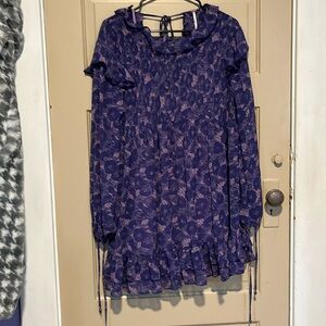 ANTHROPOLOGIE Free people size, small mini dress in purple and pink. Medium fit